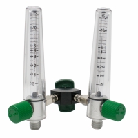 DOUBLE O2 FLOWMETER OF 0-15 LTS WITH CHEMETRON SOCKET