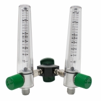 DOUBLE O2 FLOWMETER 0-15 LTS WITH CHEMETRON CHECK AND SOCKET