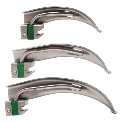 MACINTOSH GREEN SYSTEM FIBER OPTICAL LARYNGOSCOPE BLADE